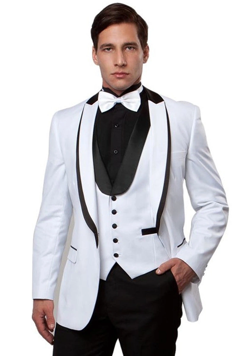 White Tie Elegance: A Peak Lapel Tux with Satin Flair for the Modern Gentleman.