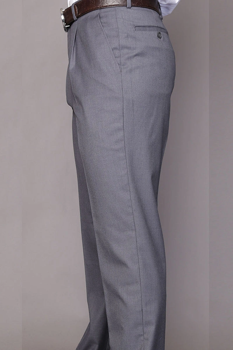 Charcoal Grey Wool Trousers for Gentlemen: Classic Fit & Big and Tall Elegance!